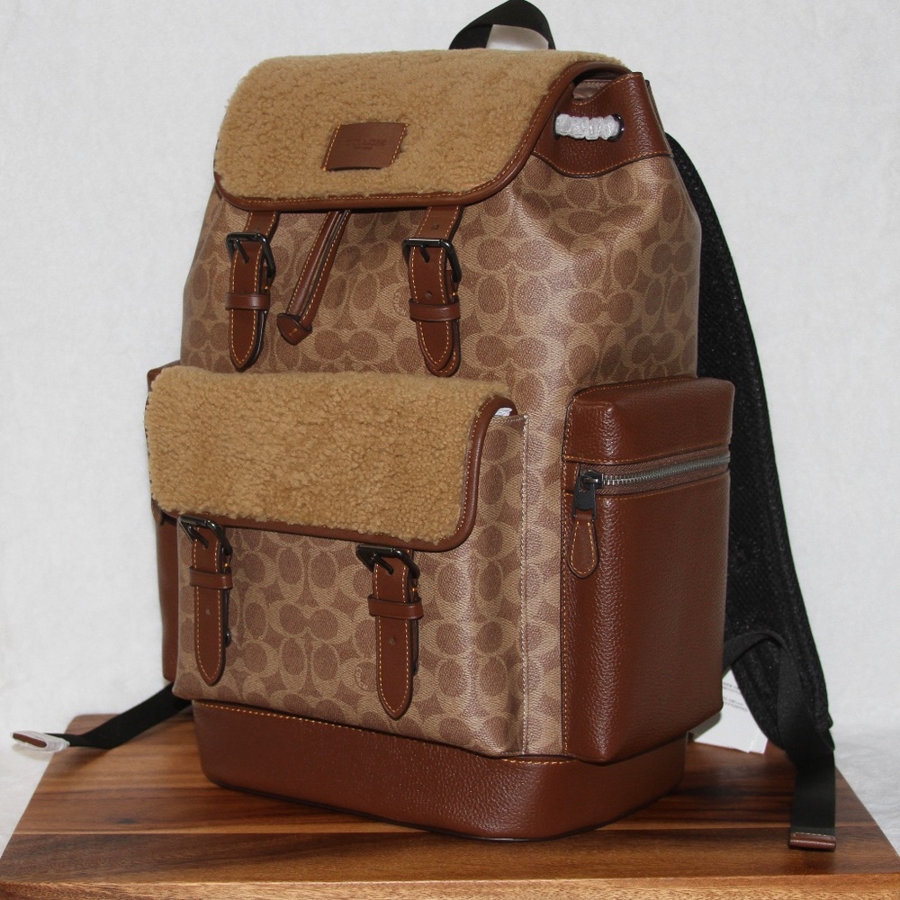 NWT Coach Mens Large Sprint Backpack Signature Canvas
